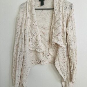 Absolutely Creative Worldwide Speckled Cream Cardigan